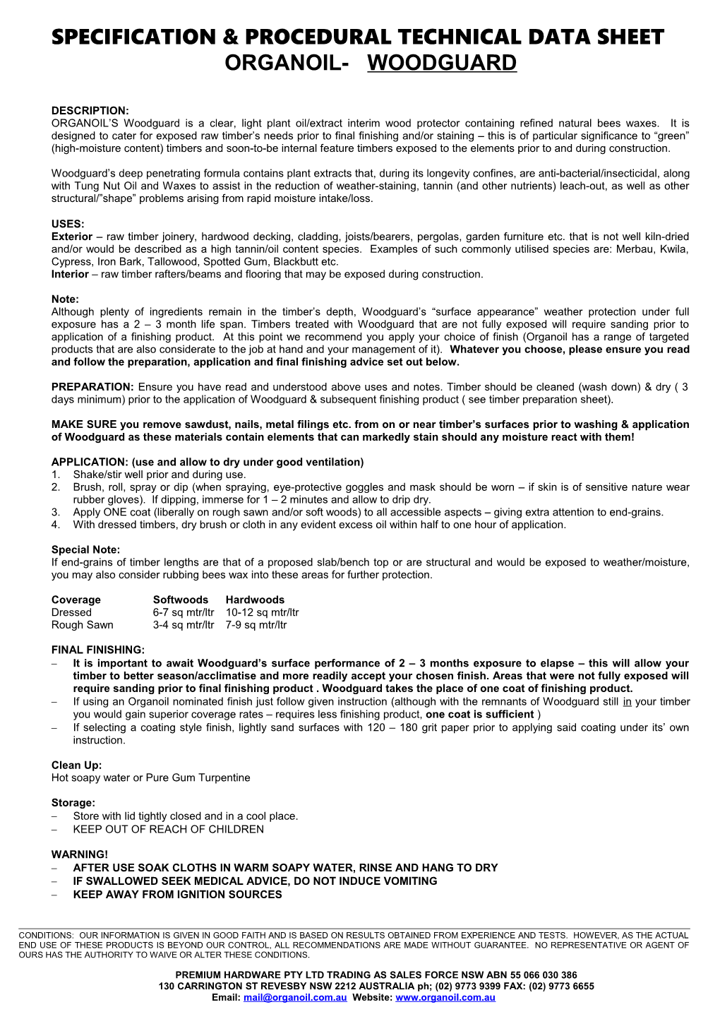 Specification & Procedural Technical Data Sheet