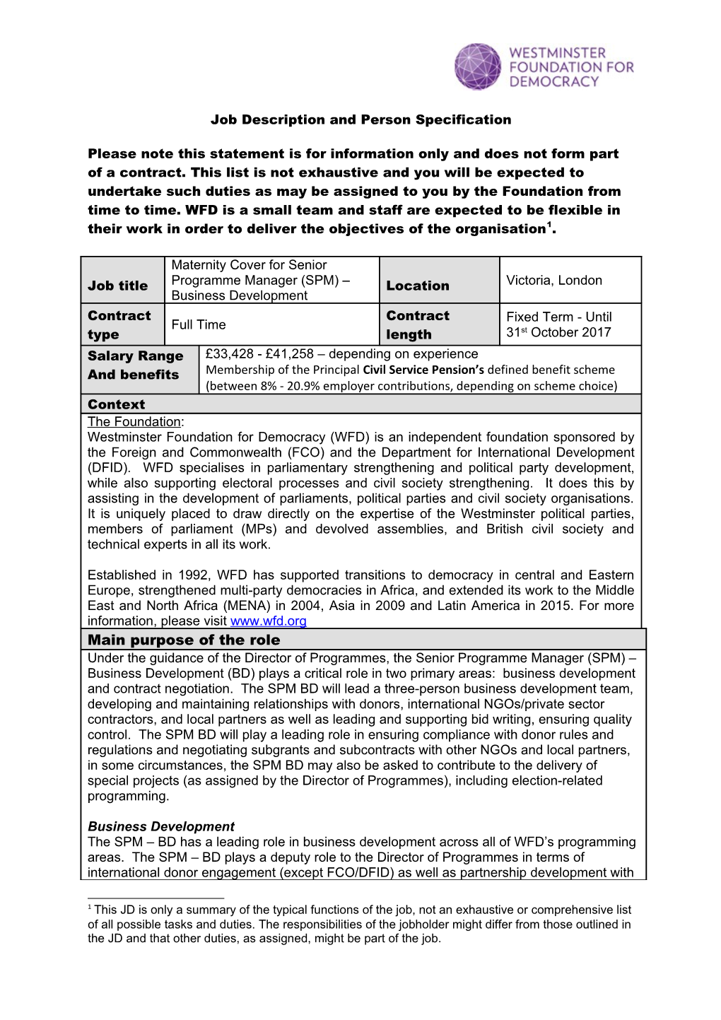 Job Description and Person Specification s4