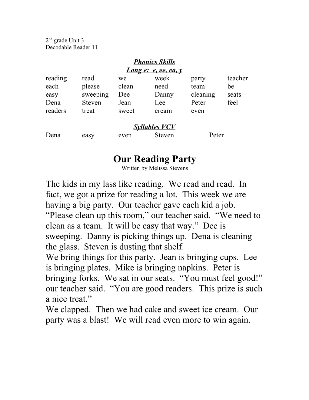 Reading Read We Week Party Teacher