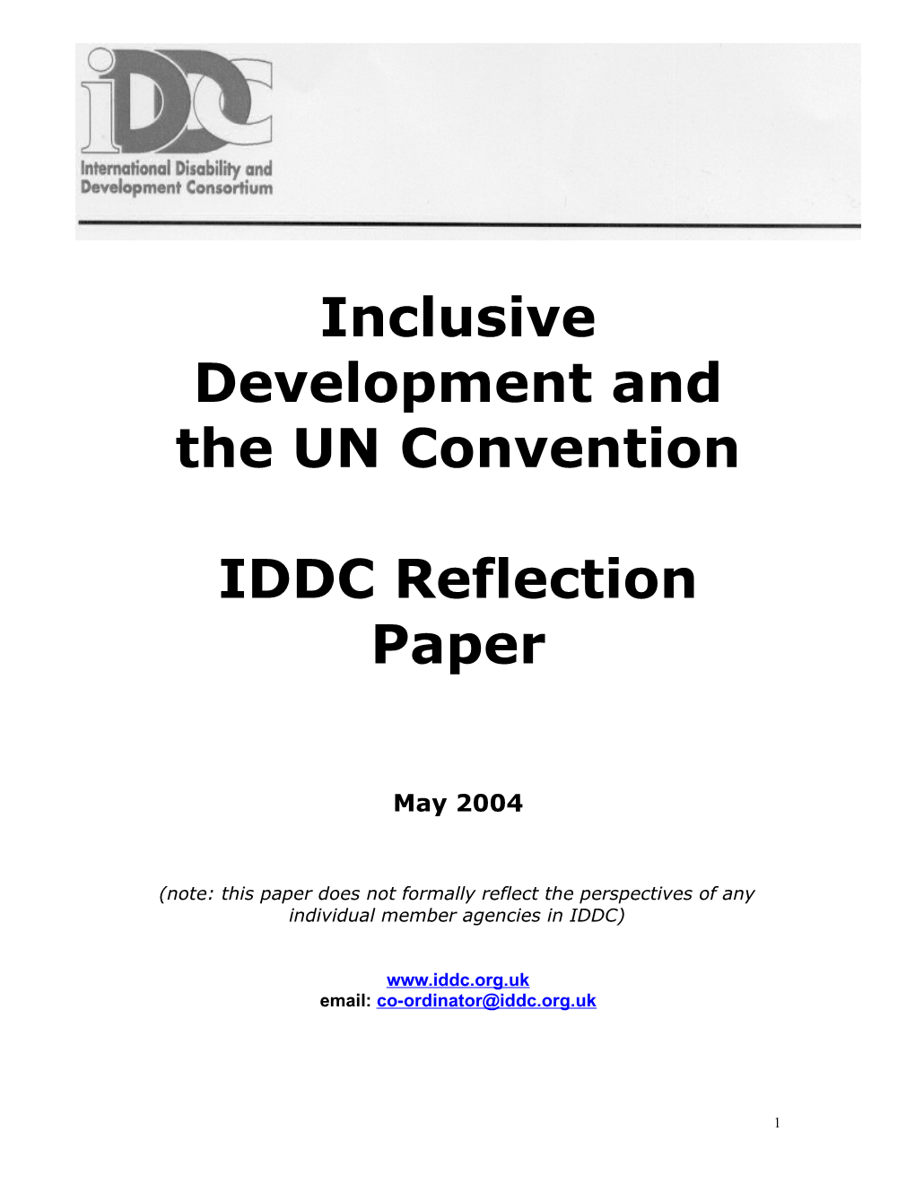 Inclusive Development and the UN Convention