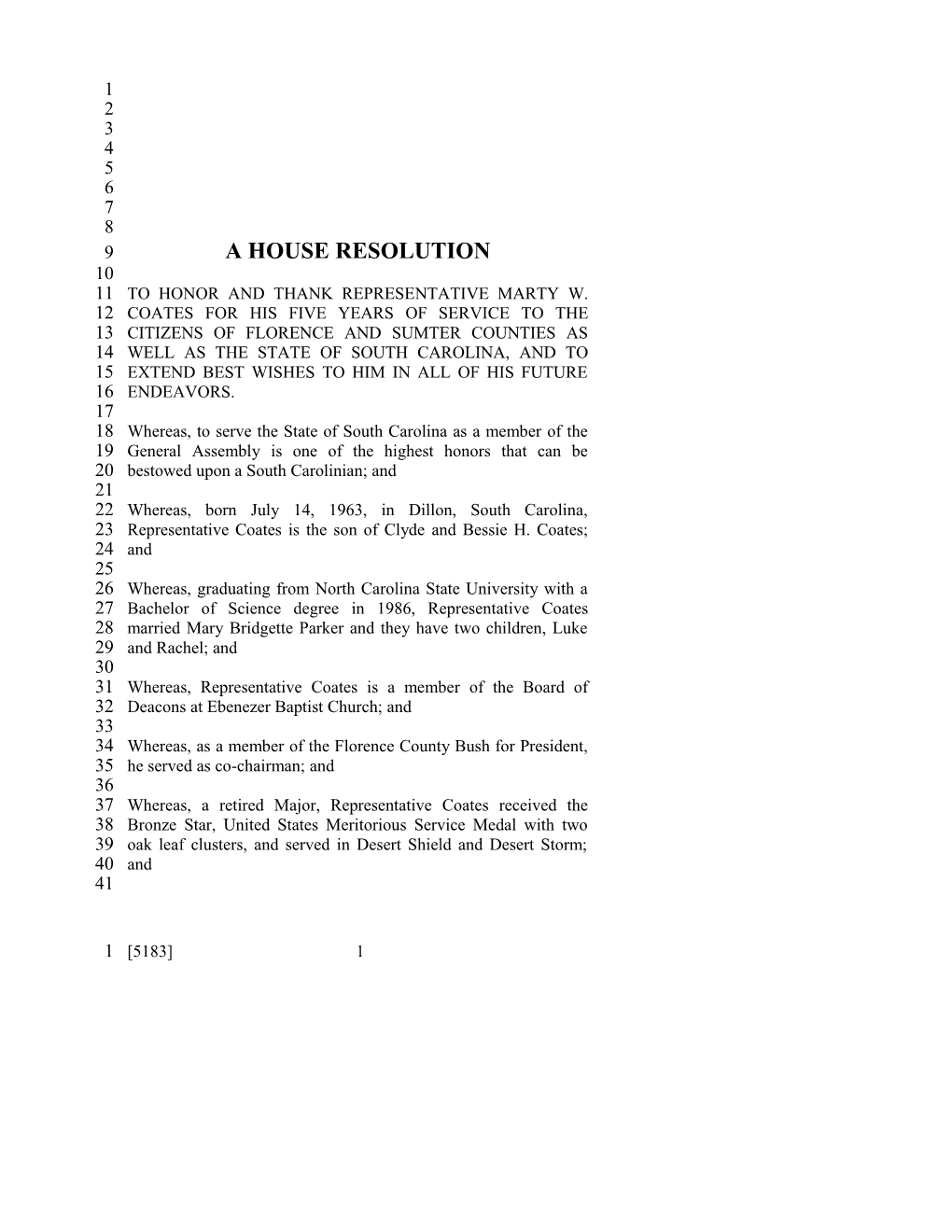 A House Resolution s19