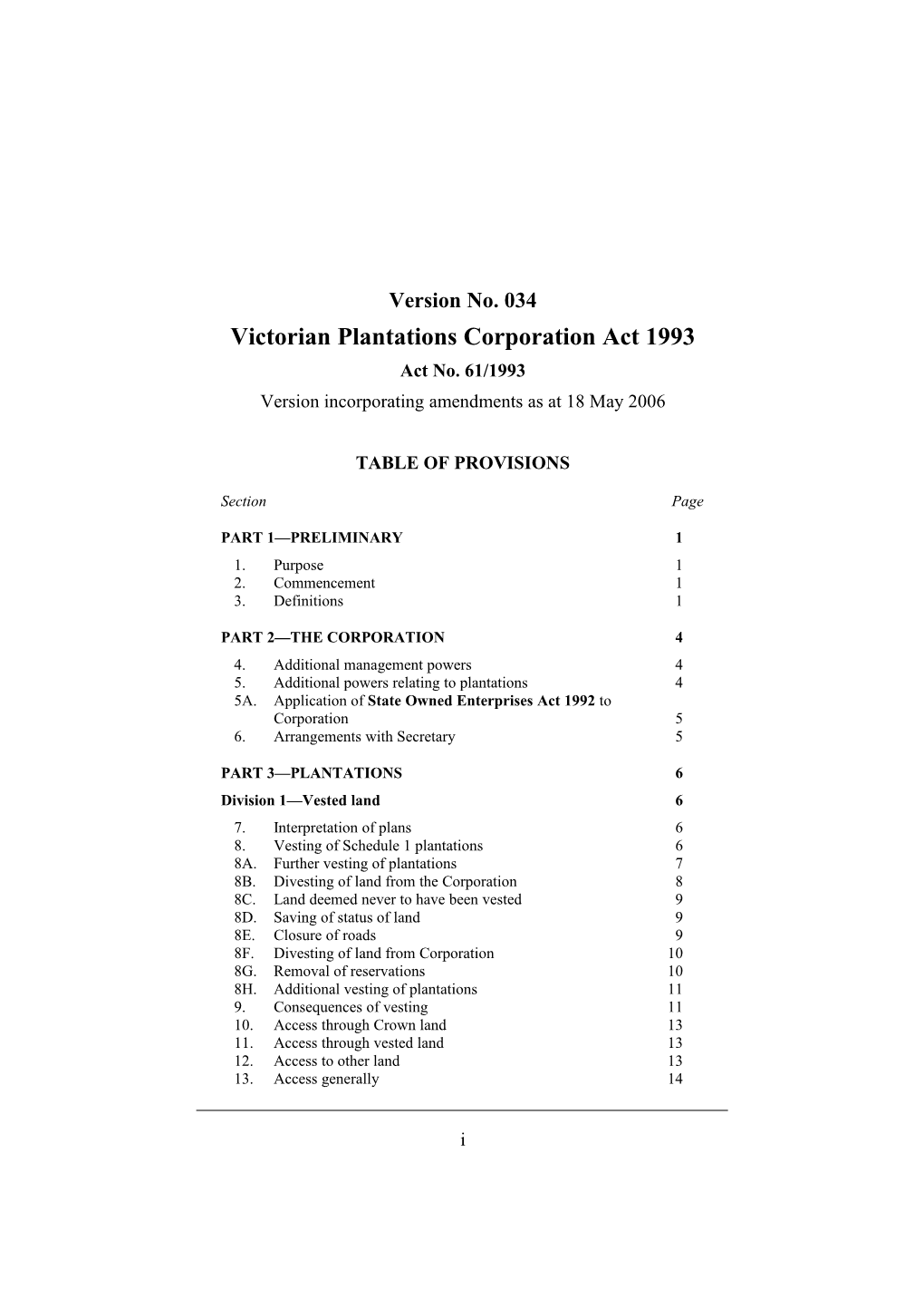 Victorian Plantations Corporation Act 1993