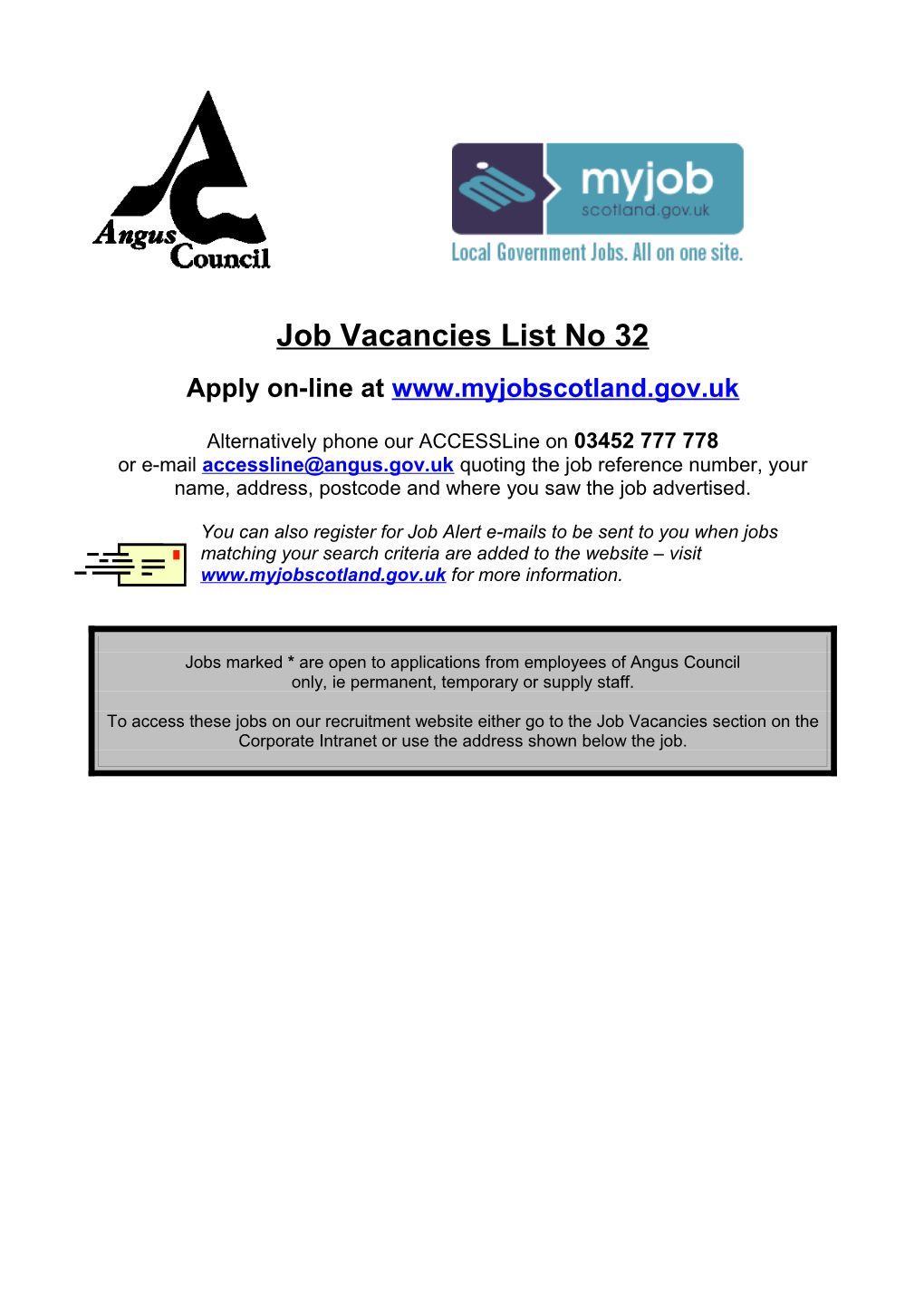 Job Vacancies List No 32