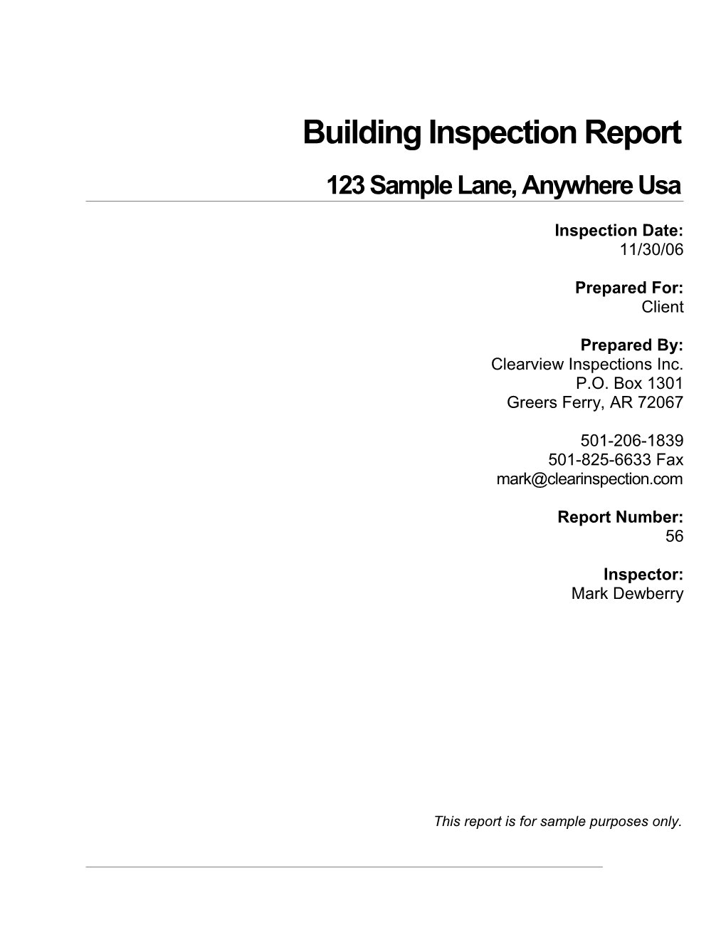 Building Inspection Report