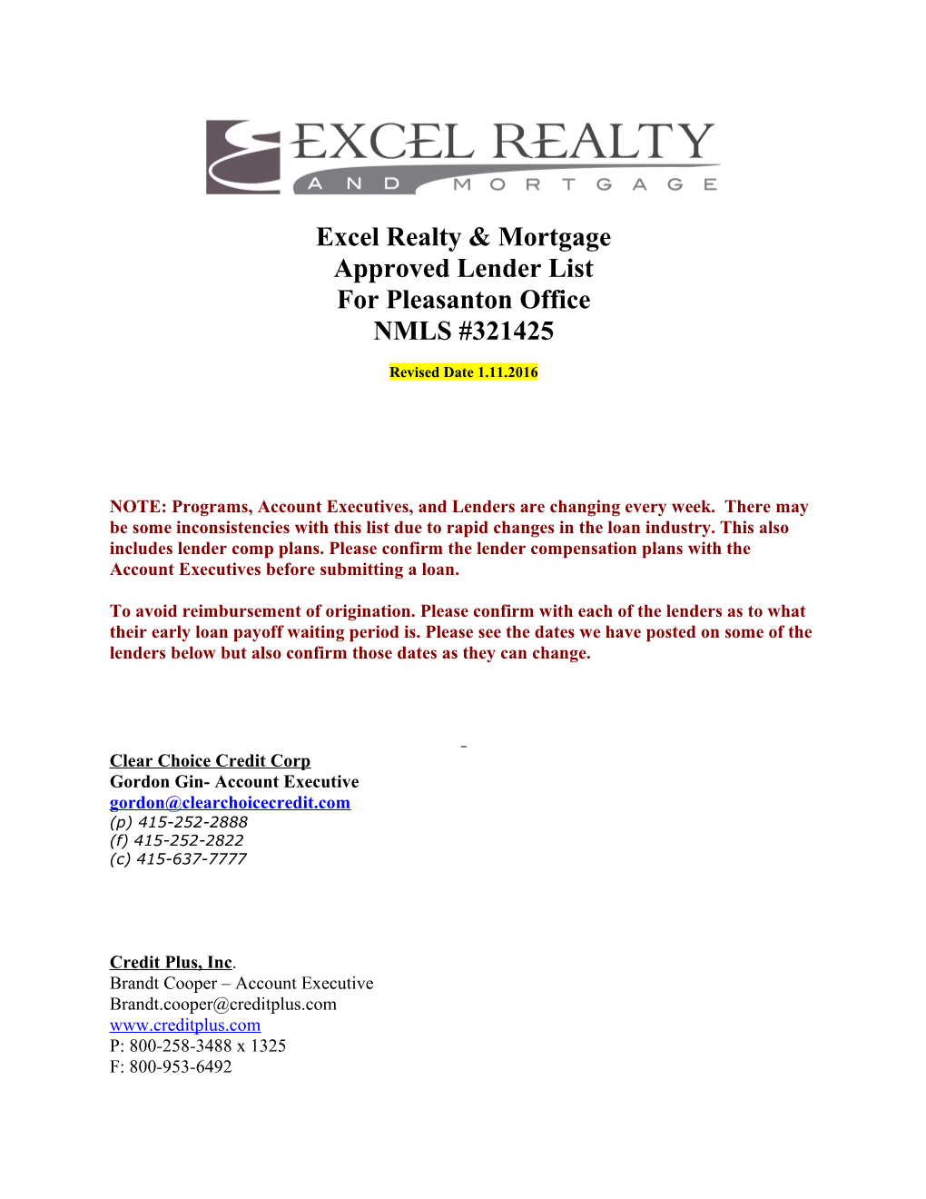 Excel Realty & Mortgage