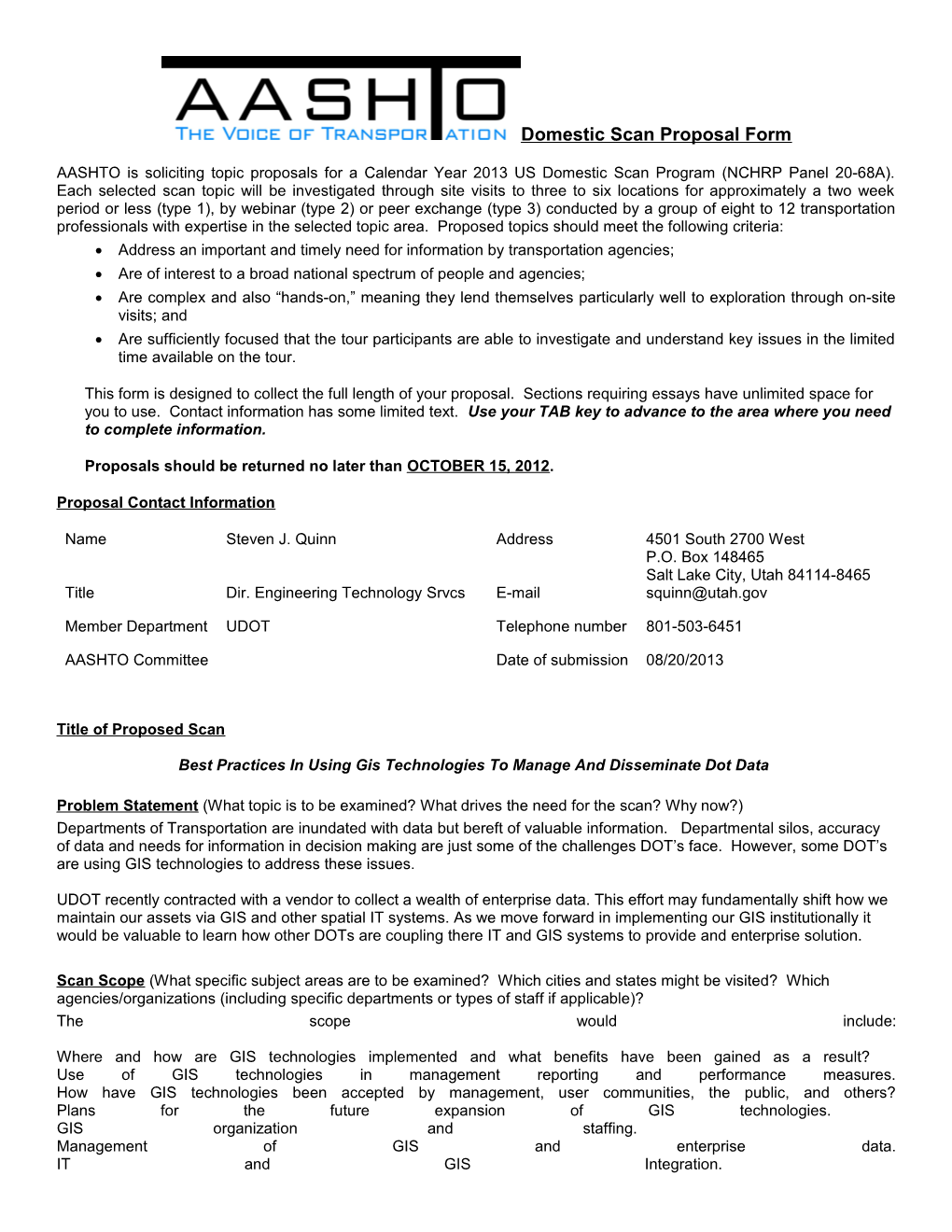 AASHTO Domestic Scan Proposal Form s4