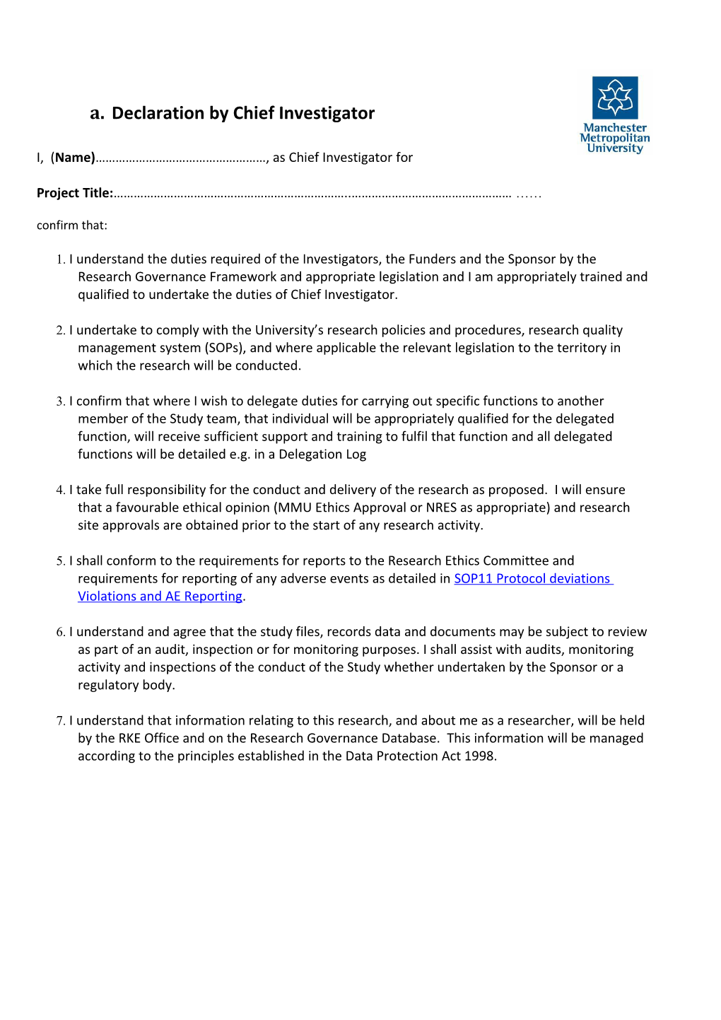 Mini Internal CI Agreement Uob Sponsor UK Study - Ctimps - Copy + Wvr 14Mar13