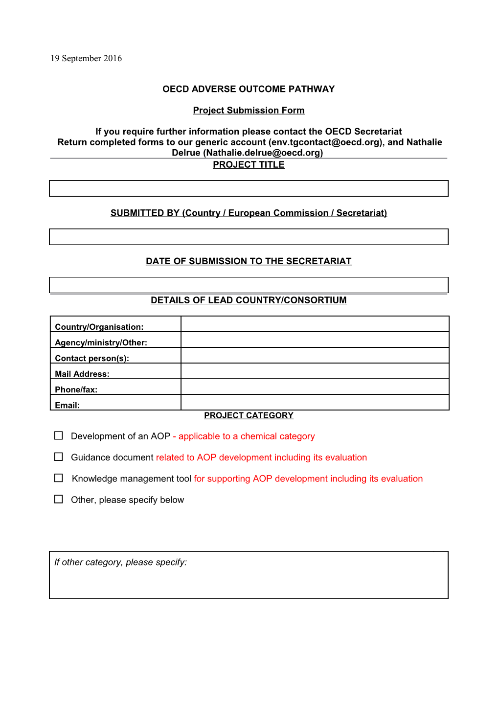 Extended Advisory Group on Molecular Screening and Toxicogenomics