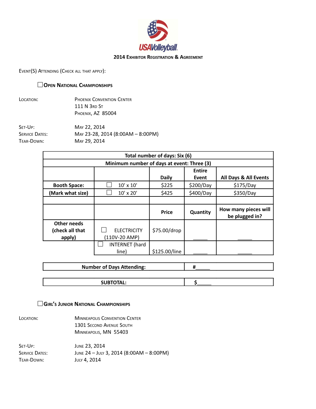 2014Exhibitor Registration & Agreement