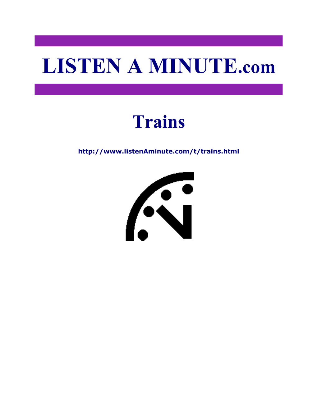 Listen a Minute.Com - ESL Listening - Trains