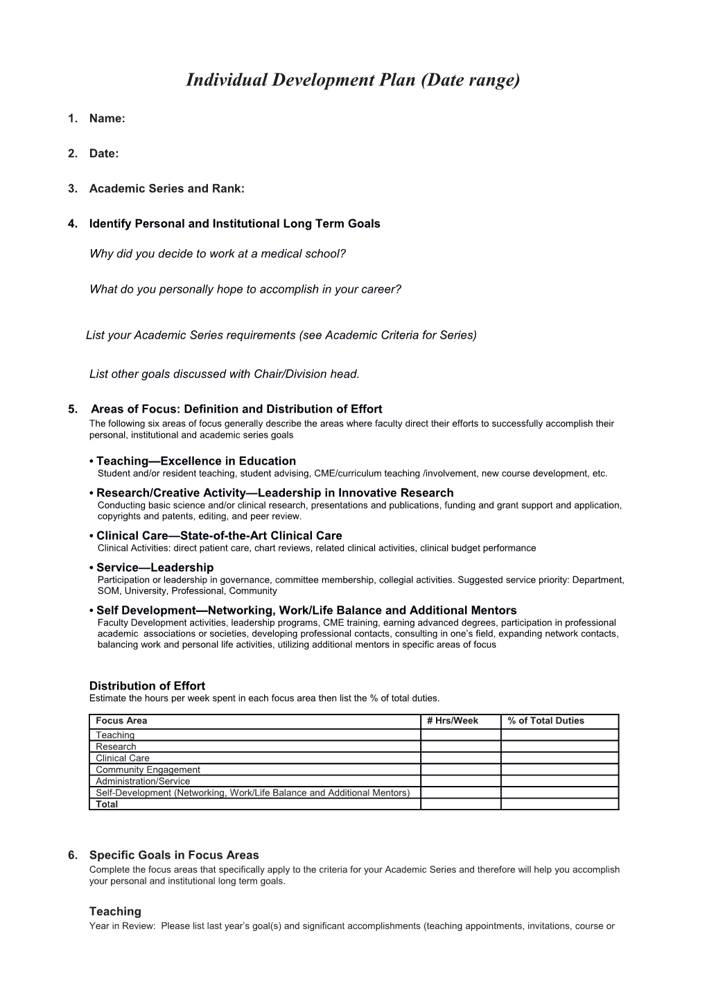 Individual Development Plan