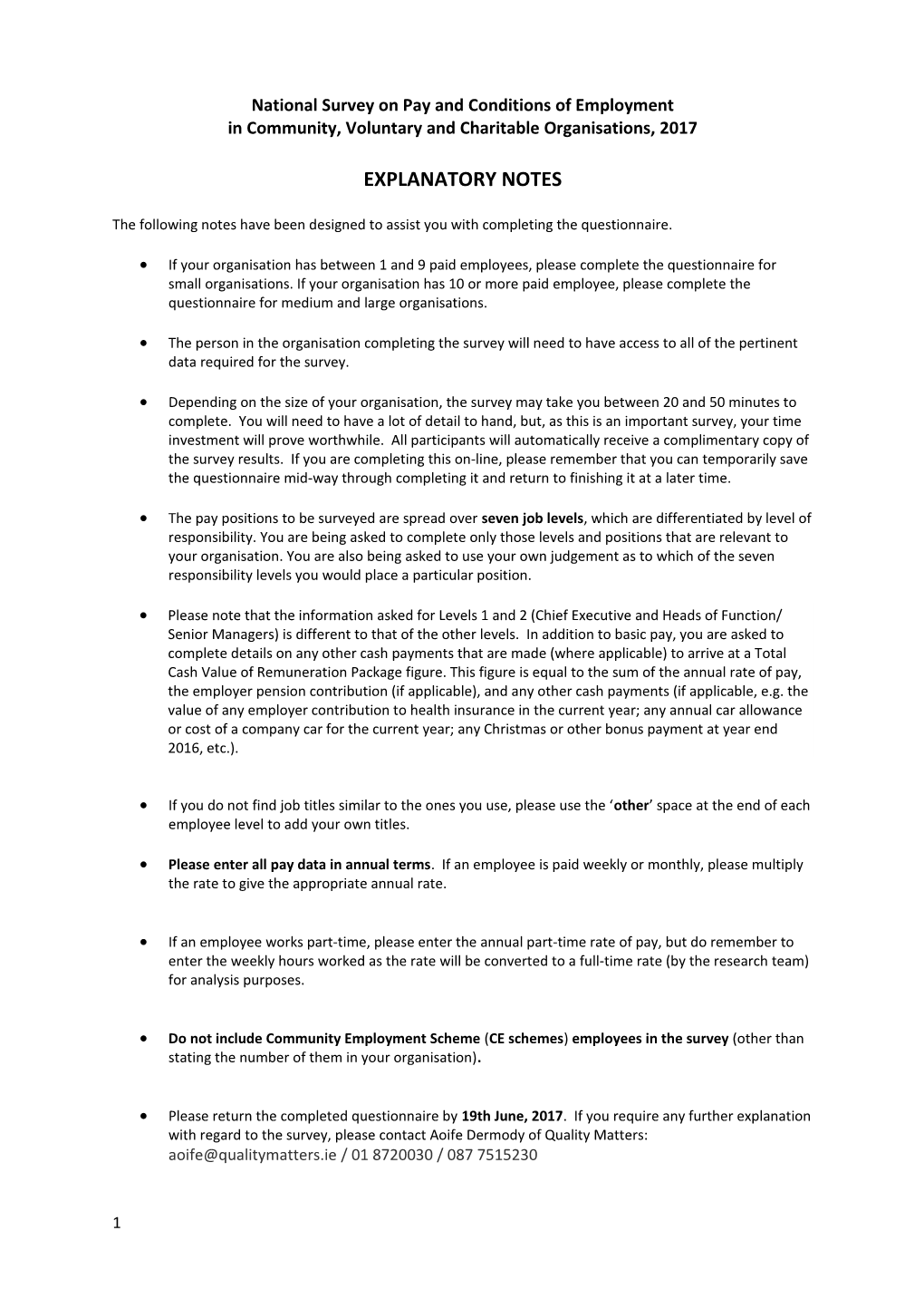 National Survey on Pay and Conditions of Employment