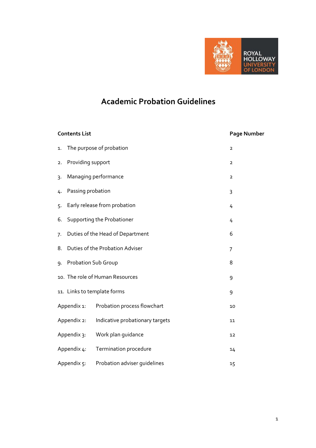 Academic Probation Guidelines