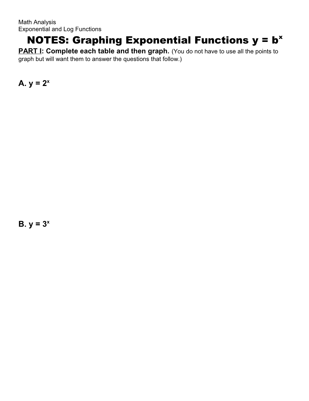 Exponential and Log Functions