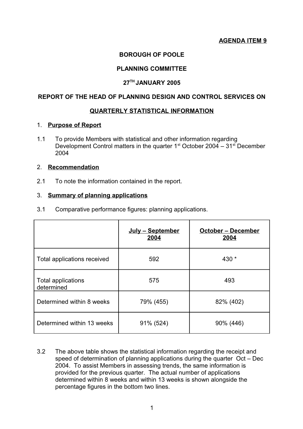 Quarterly Statistical Information