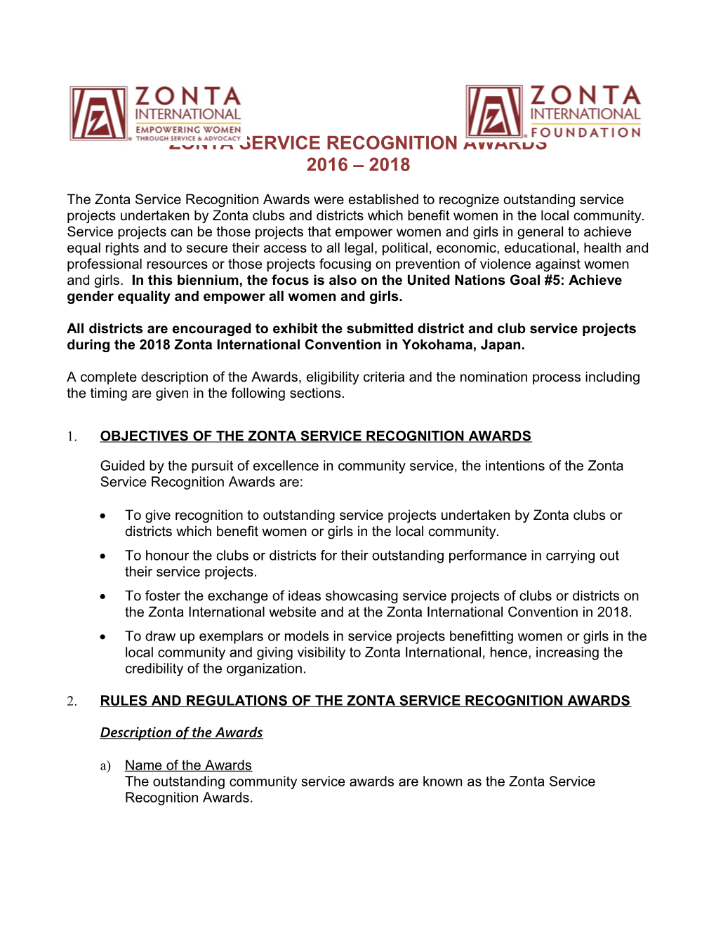 Zonta Service Recognition Awards