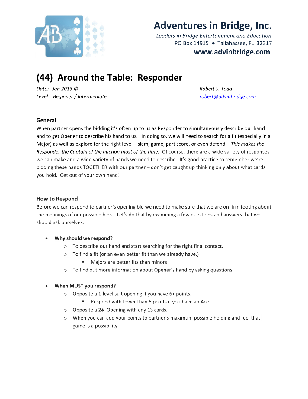 (44) Around the Table: Responder