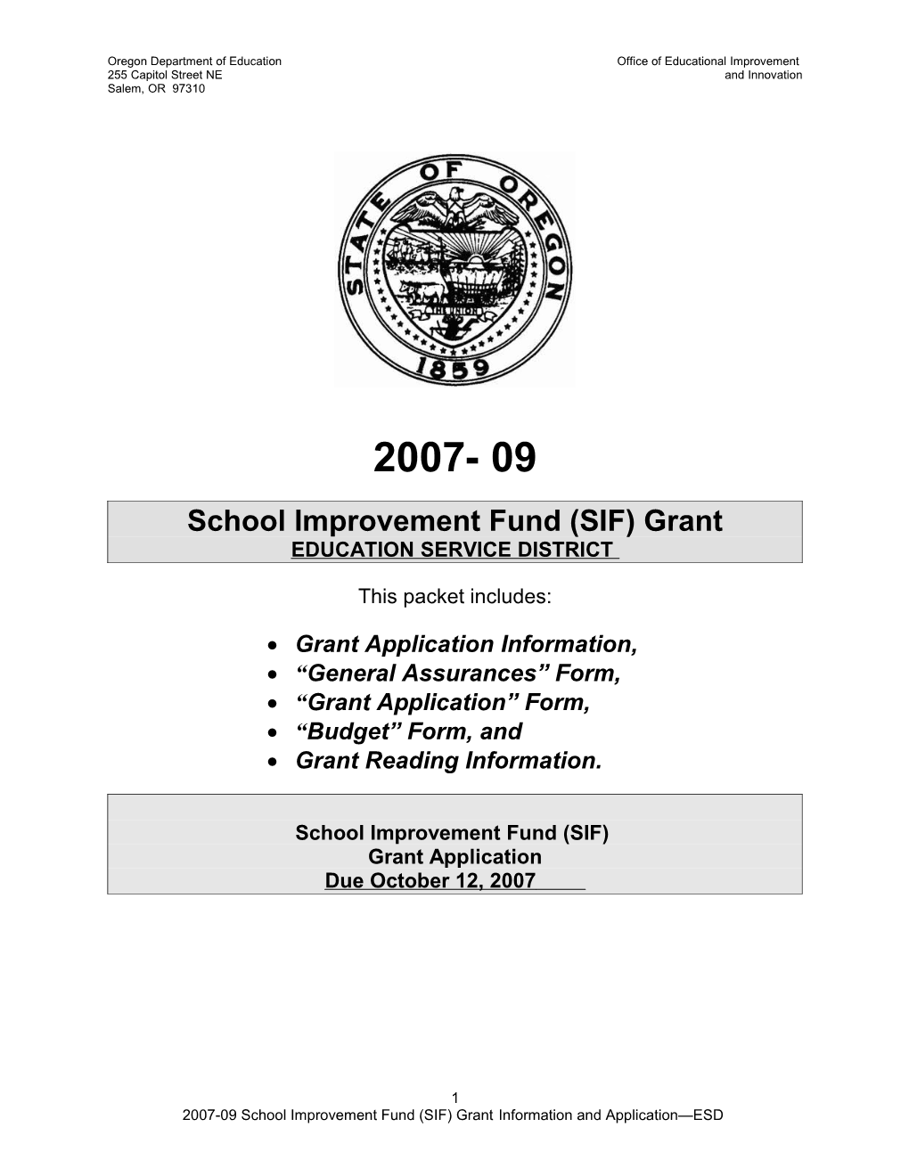 Oregon Department of Education Office of Educational Improvement s2