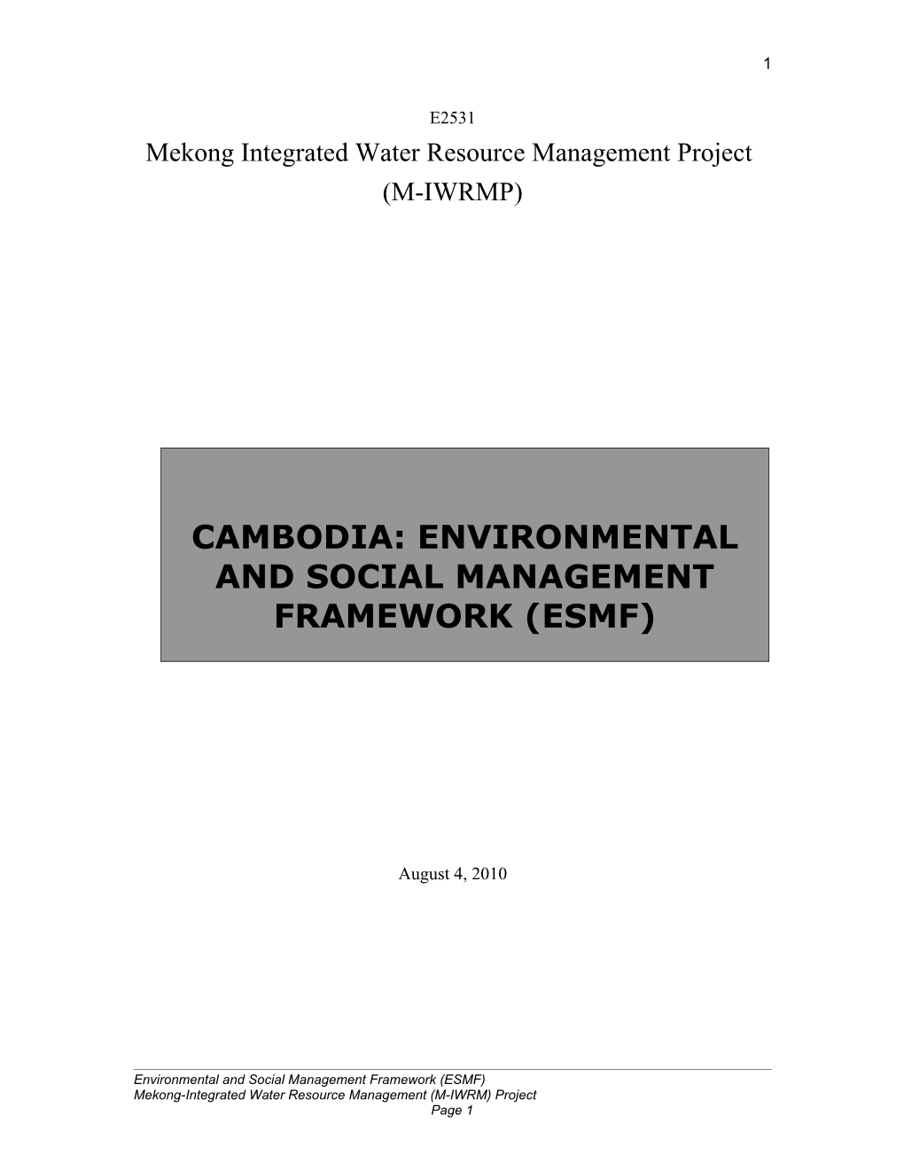 Mekong Integrated Water Resource Management Project