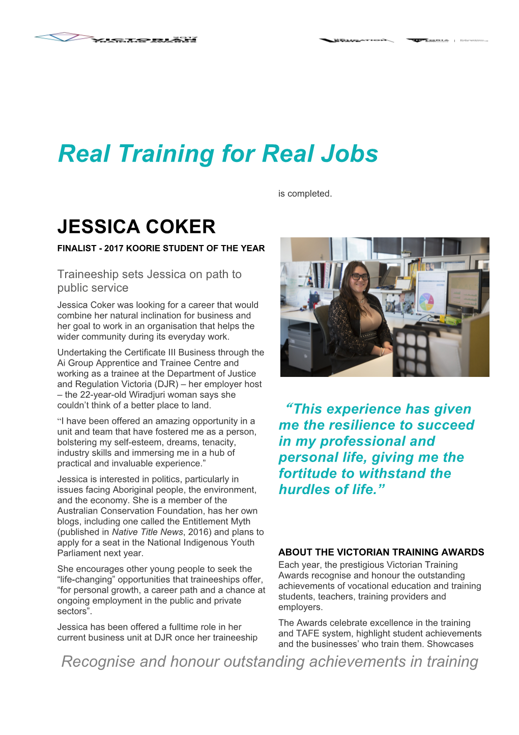 Real Training for Real Jobs