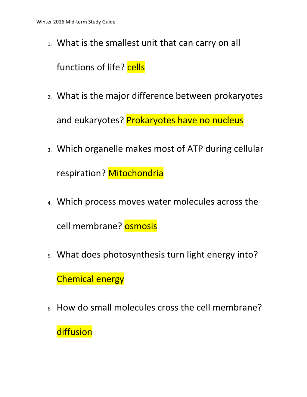 Winter 2016 Mid-Term Study Guide