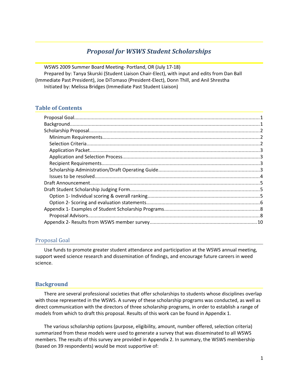 A Proposal for the Institution of WSWS Student Travel Scholarships