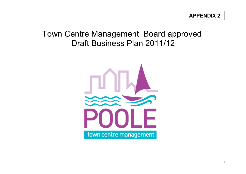 Town Centre Management Board Approved Draft Business Plan 2011/12