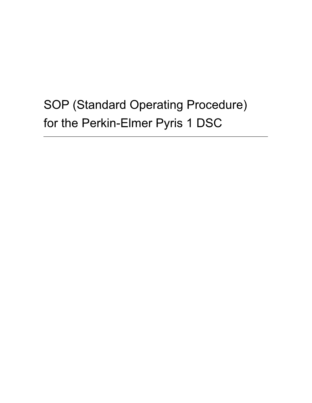 SOP (Standard Operating Procedure)