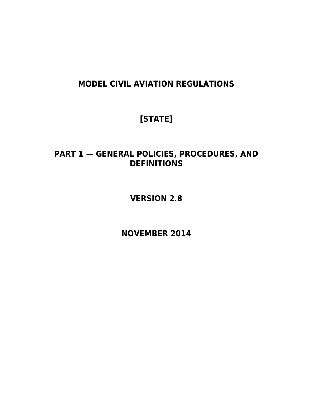 Model Civil Aviation Regulations
