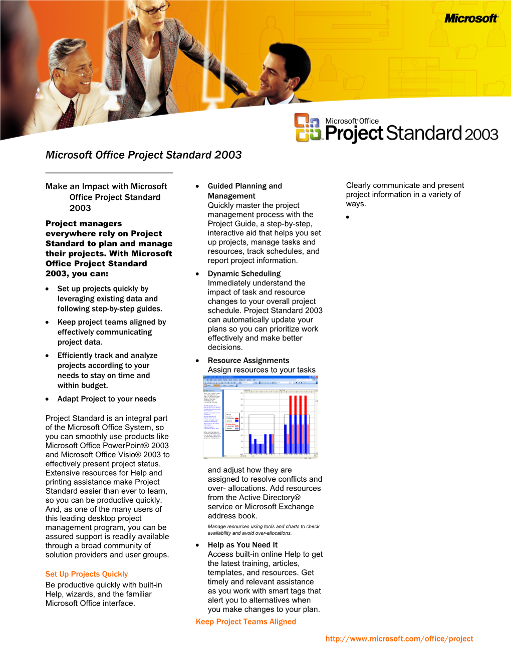 Microsoft Office Project Standard 2003 Datasheet
