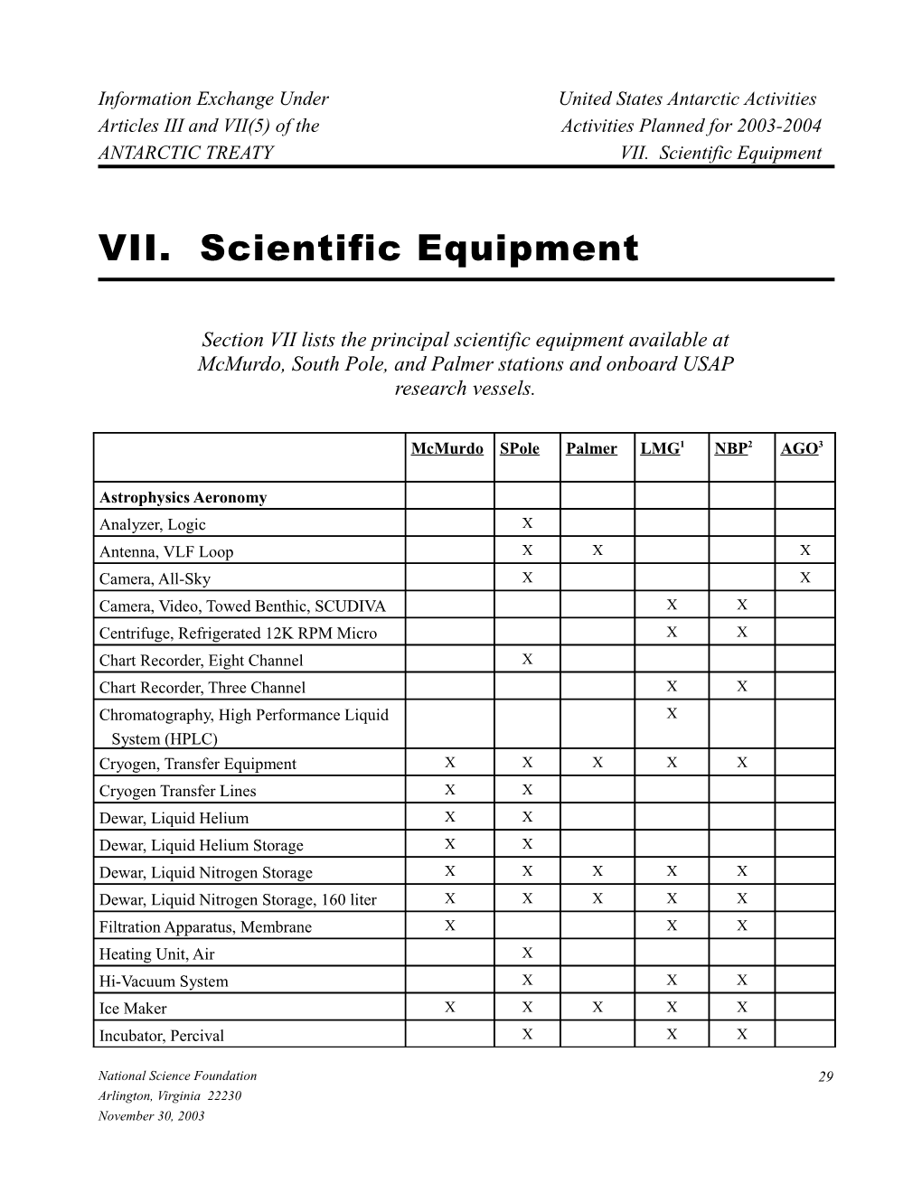 Information Exchange Under United States Antarctic Activities s3