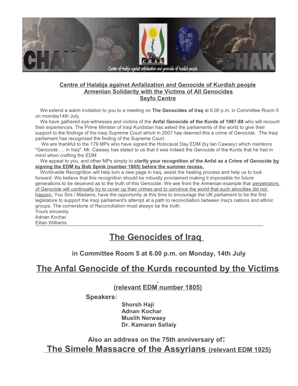 Centreof Halabja Against Anfalization and Genocide of Kurdish People
