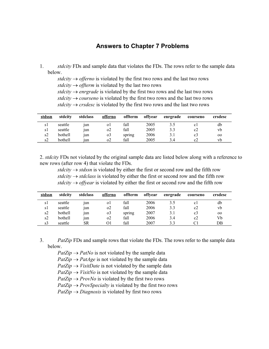 Answers to Chapter 7 Problems