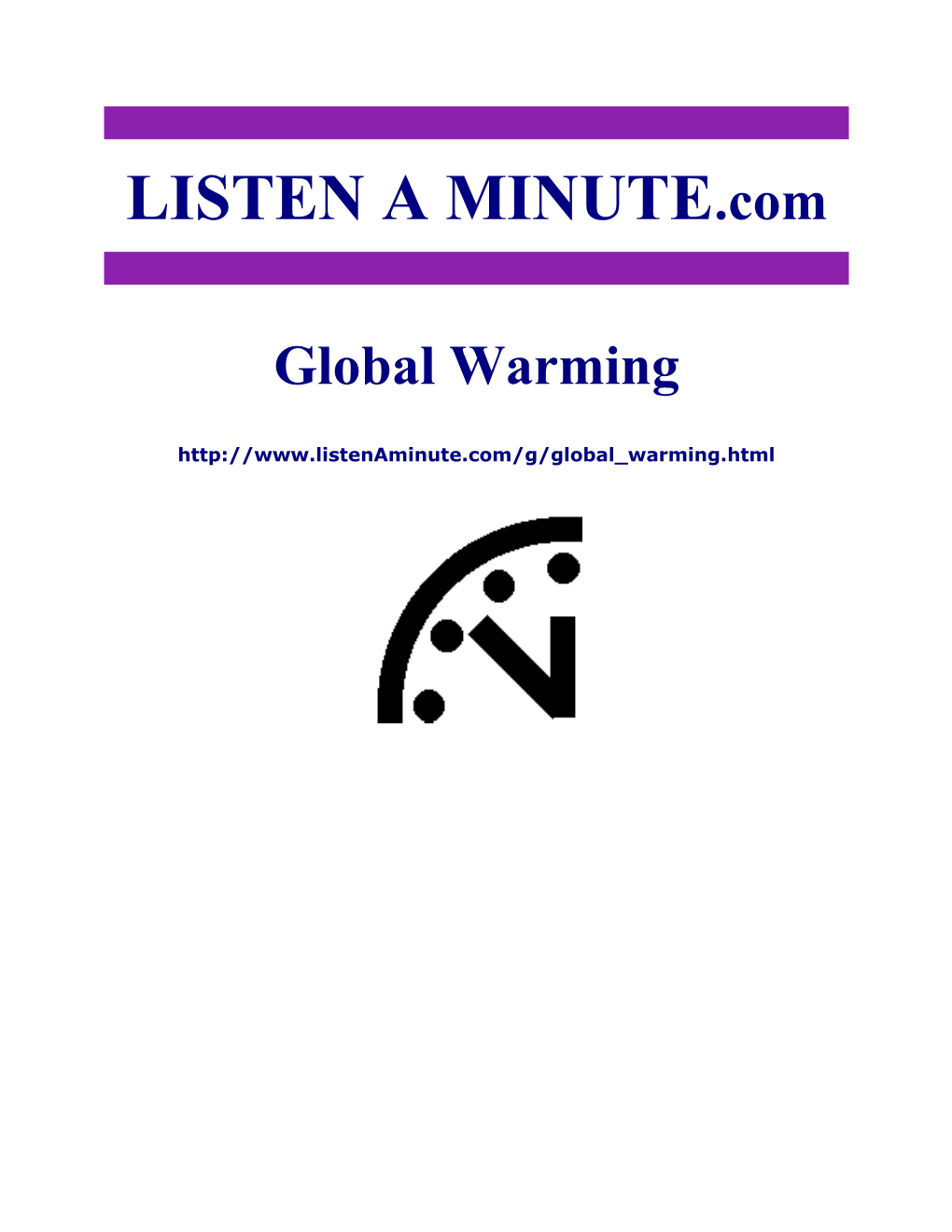Listen a Minute.Com - ESL Listening - Global Warming