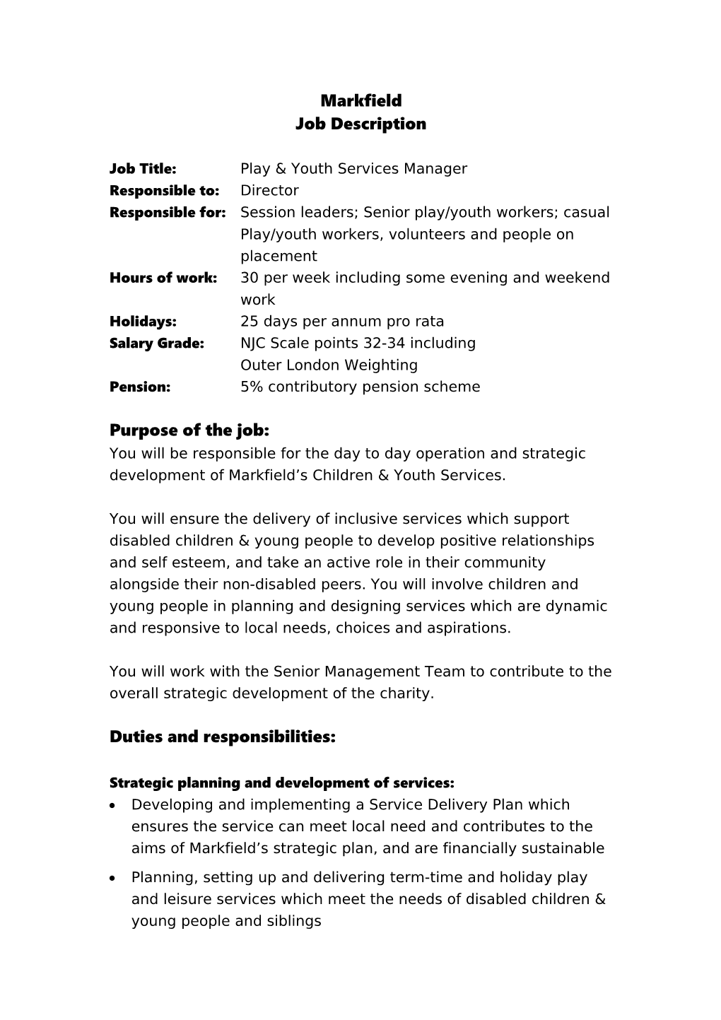 Job Title:Play & Youth Services Manager