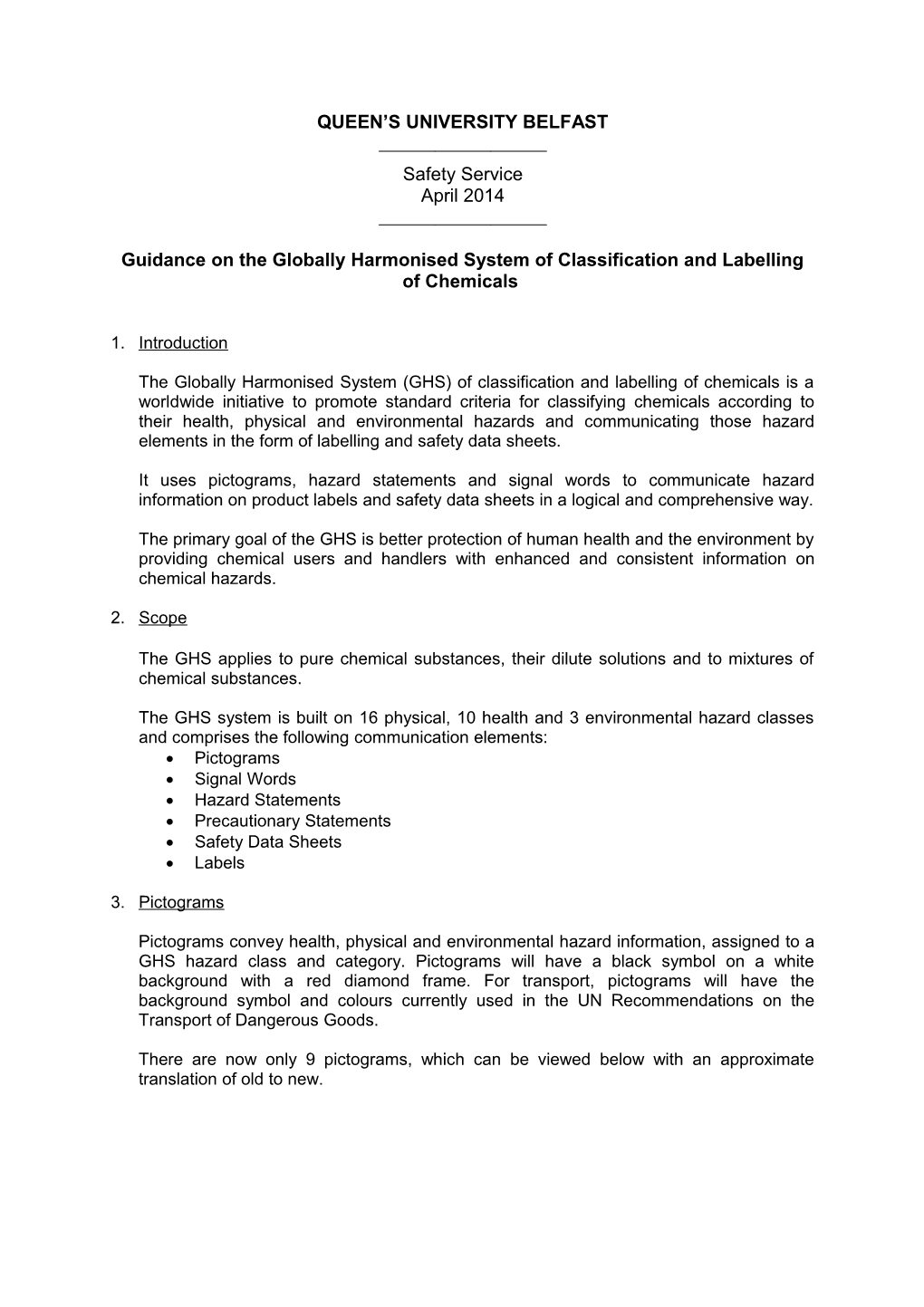 Guidance on the Globally Harmonised System of Classification and Labelling of Chemicals