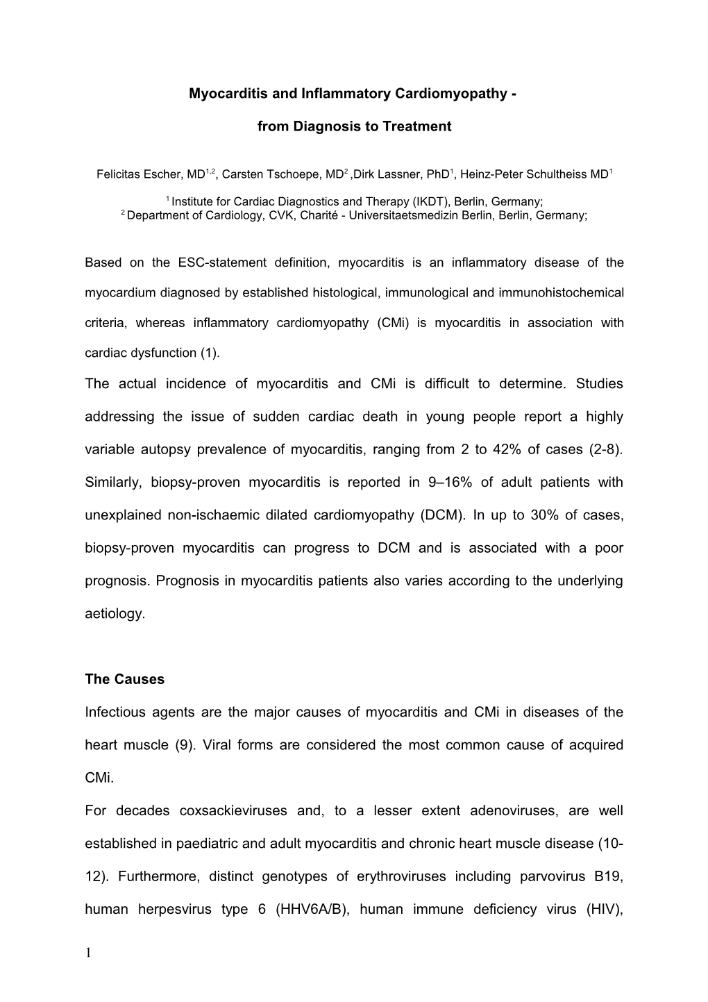 Myocarditis and Inflammatory Cardiomyopathy