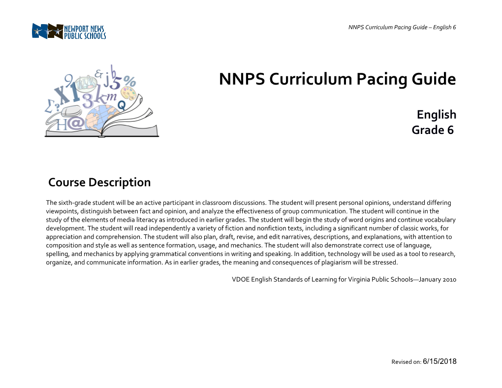 NNPS Curriculum Pacing Guide