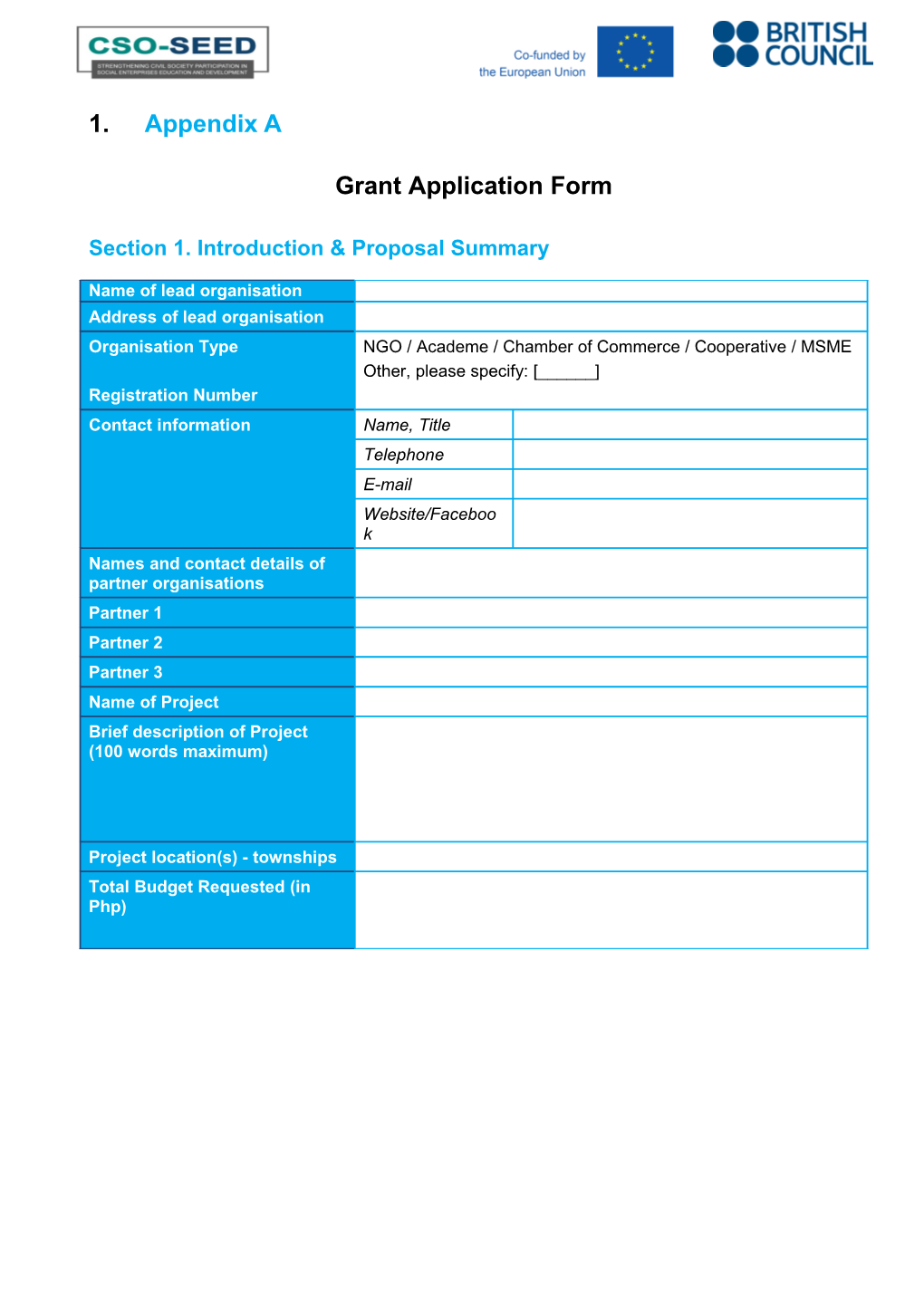 Please Use This Document As Your Guide and Reference in Submitting a Proposal for the I