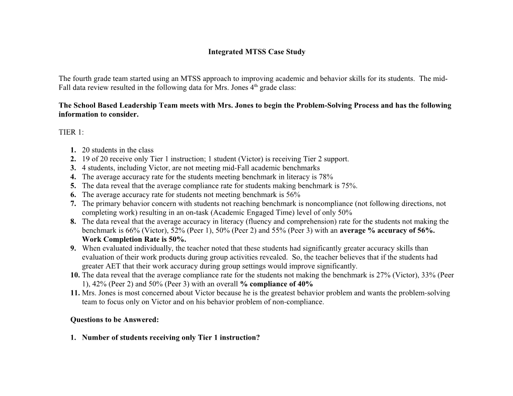 Tier III Problem Analysis Worksheet