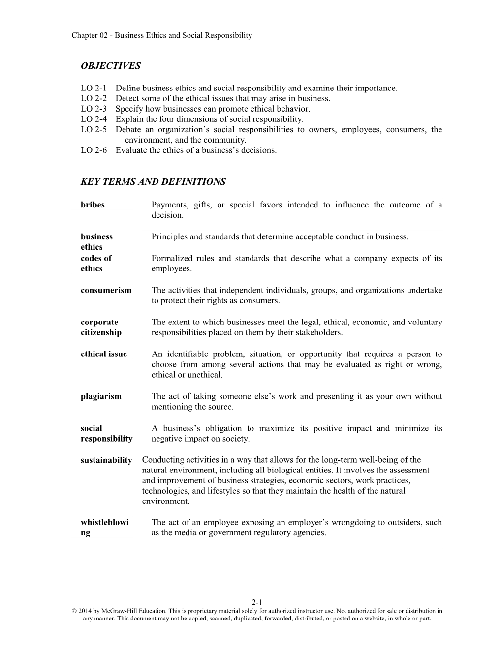 Chapter 02 - Business Ethics and Social Responsibility