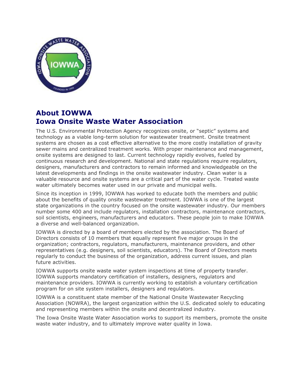 Iowa Onsite Waste Water Association