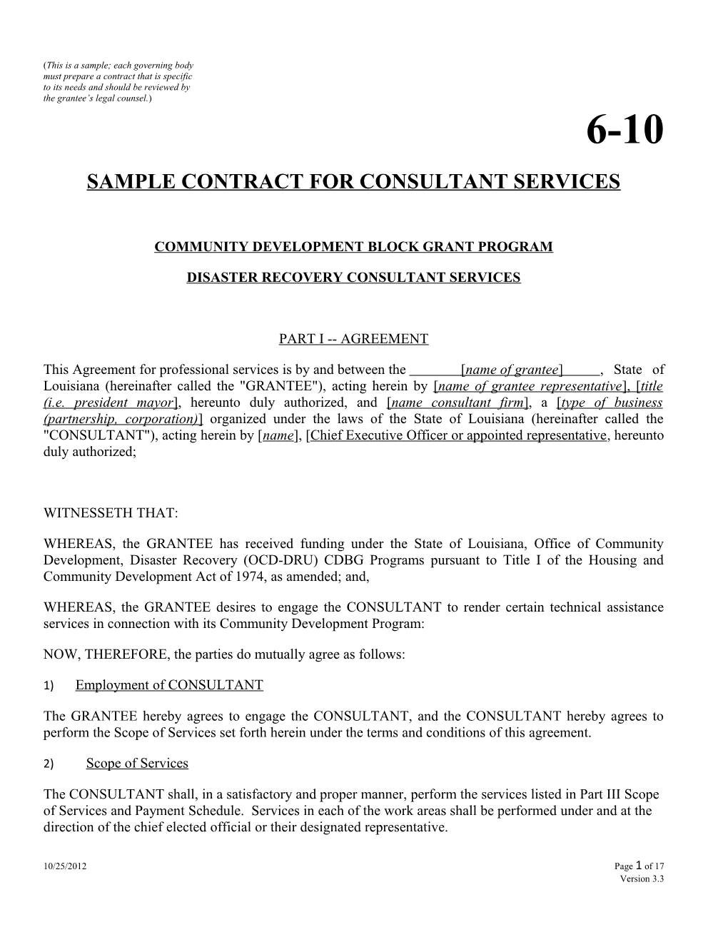 Sample Contract - Professional Services