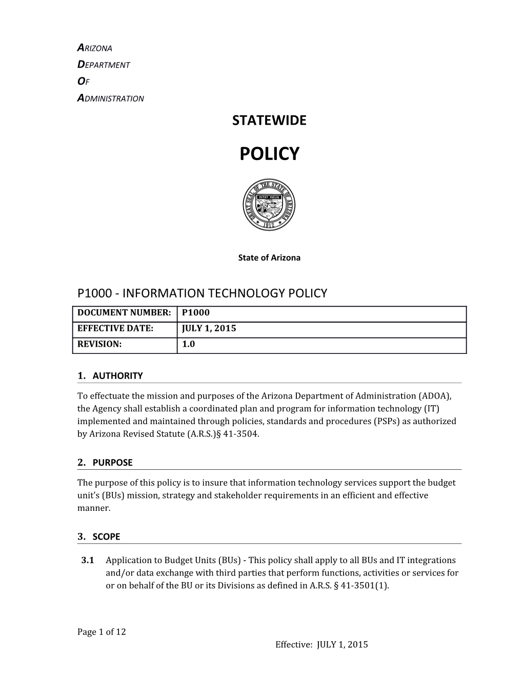 P1000 Information Technology Policy