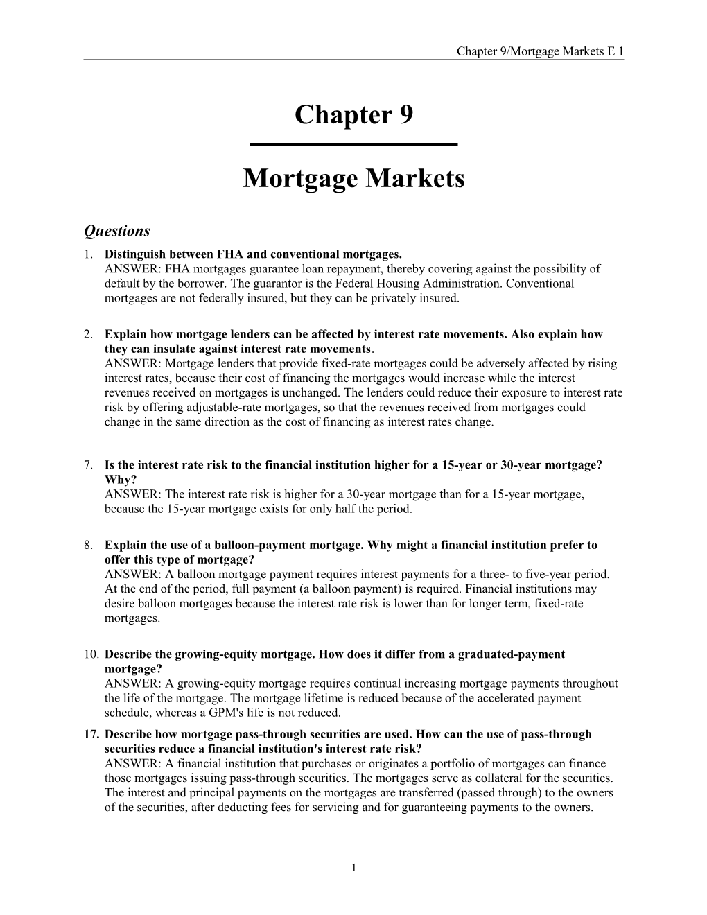 1. Distinguish Between FHA and Conventional Mortgages