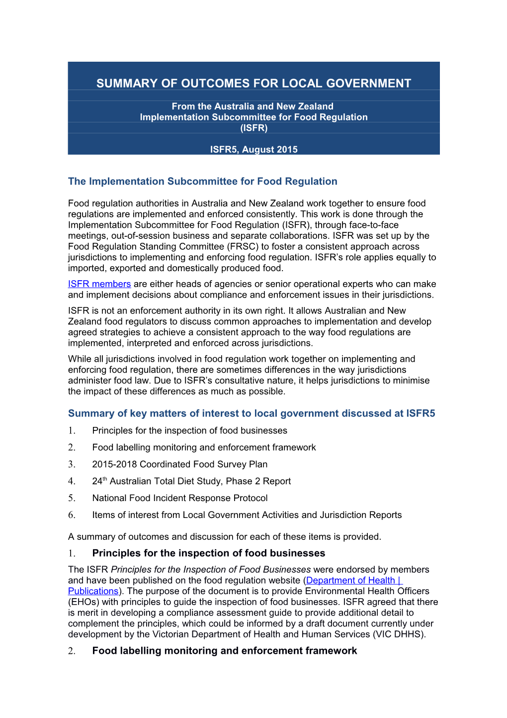 Australia and New Zealand Food Regulation