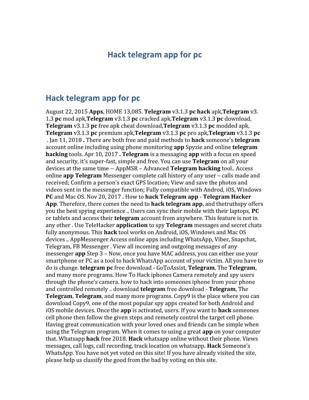 Hack Telegram App for Pc