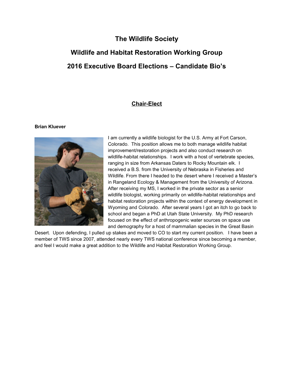 Wildlife and Habitat Restoration Working Group
