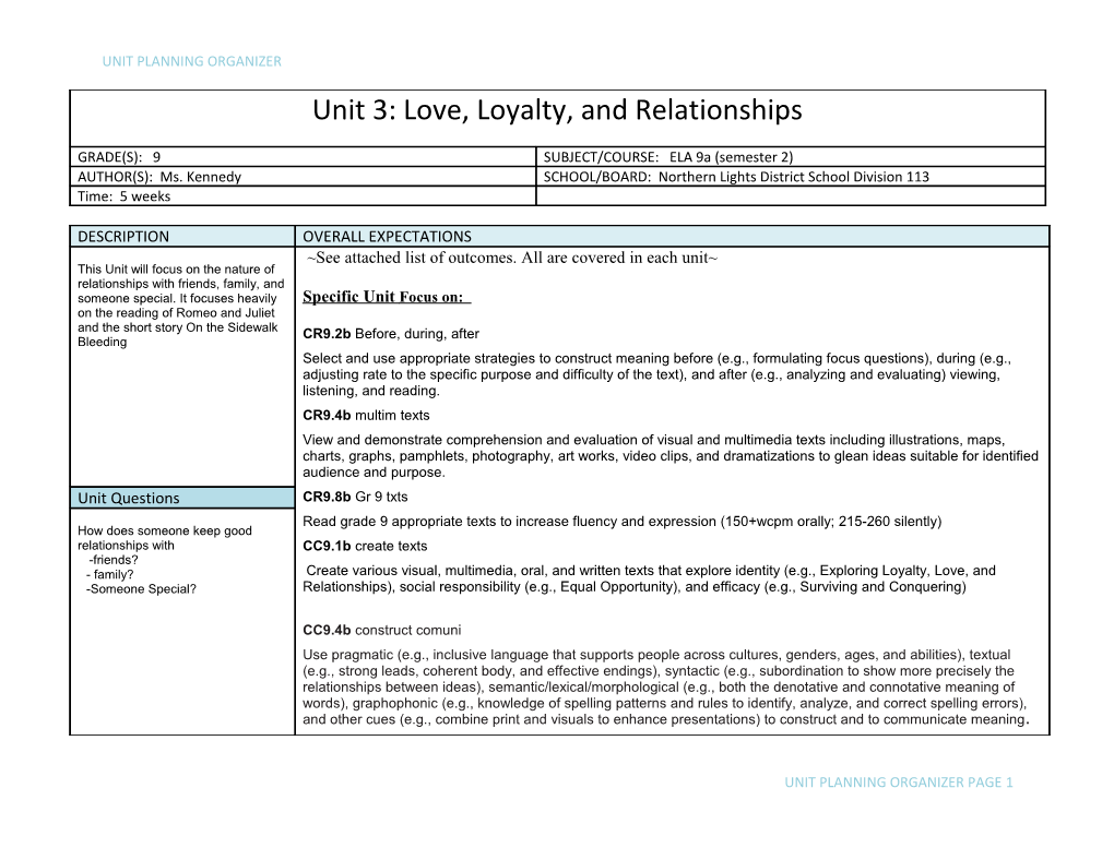 Unit 2: Family and Peer Relationships