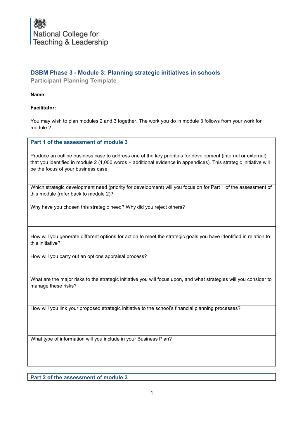 DSBM P3 M3 Planning Template Sept2012